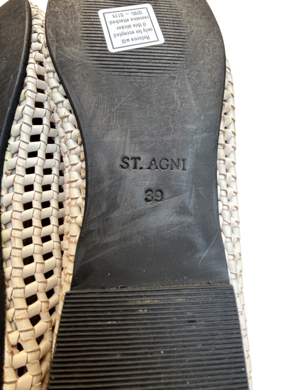 St. Agni Tofu Leather Woven Basket Macrame Ballet Flats Shoes 39 (US 8) - Picture 10 of 12